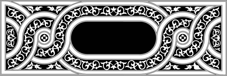 Ornamental arabesque border with a central opening
