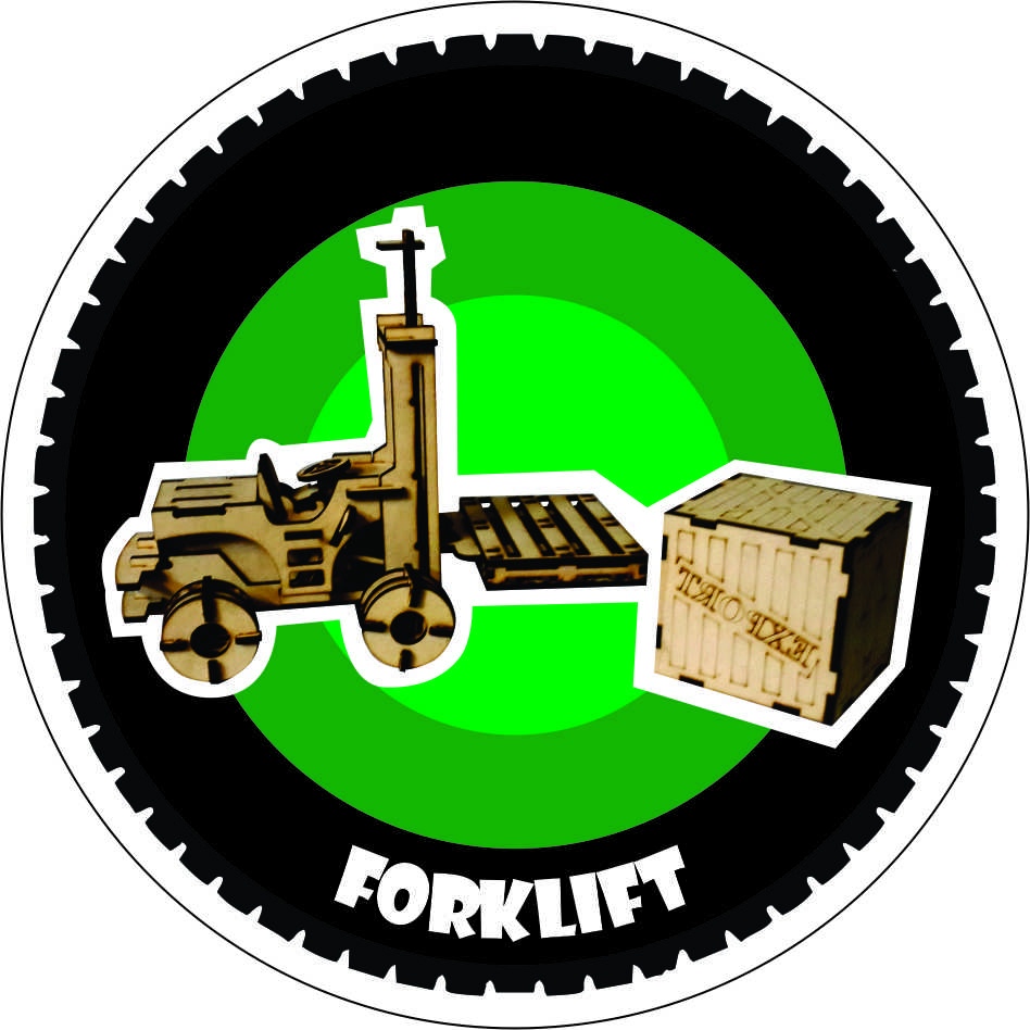 Fork Lift Truck Laser Cut Wooden Model Puzzle Kit preview