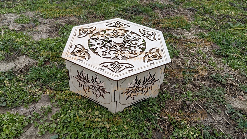 Hexagon Wooden Box Laser Cut preview
