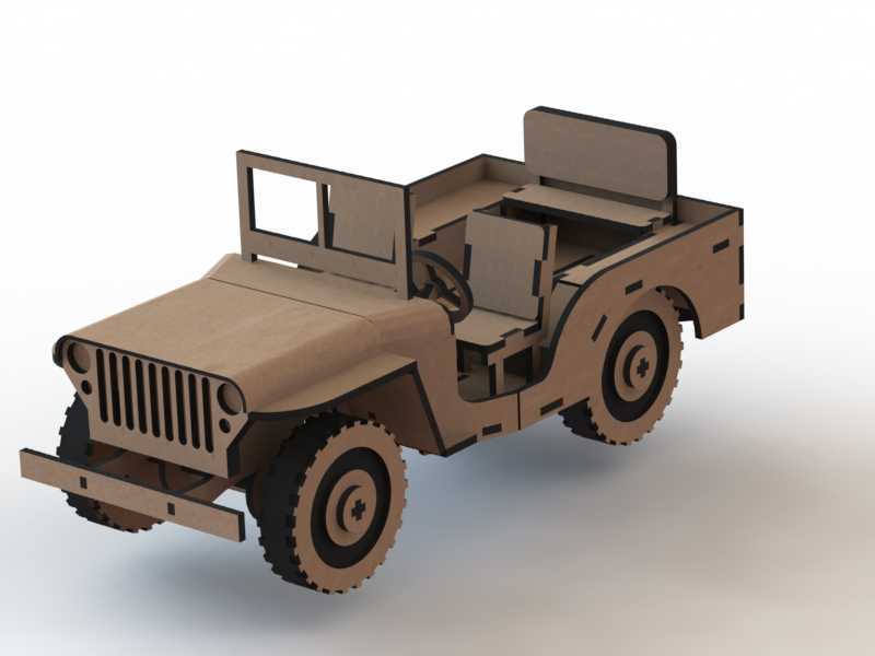 Jeep Wooden Puzzle Laser Cut preview