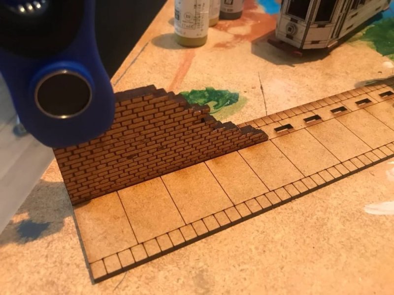 Brick wall and sidewalk texture panel design