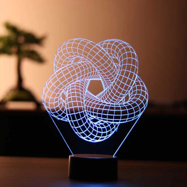 Laser Cut Torus Spiral Acrylic Lamp preview