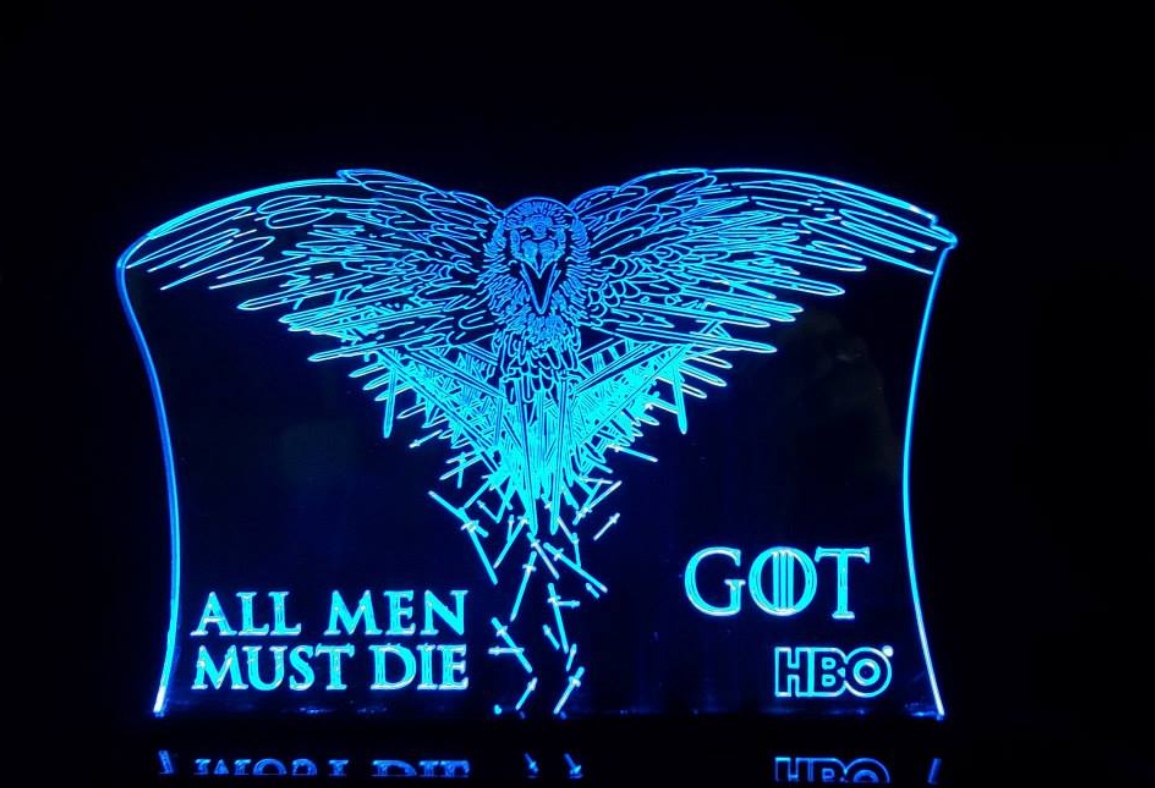 Game of Thrones All Men Must Die Acrylic Lamp Design preview