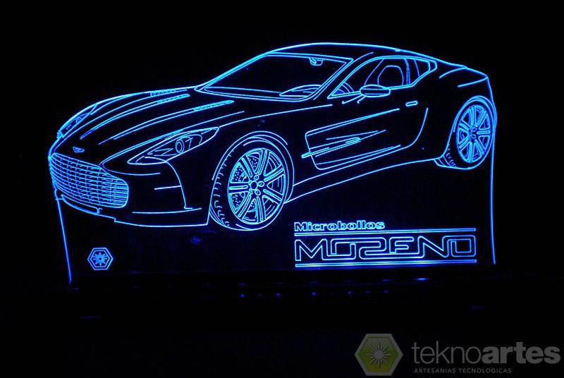Laser Cut Aston Martin One 77 Sports Car Acrylic Lamp preview