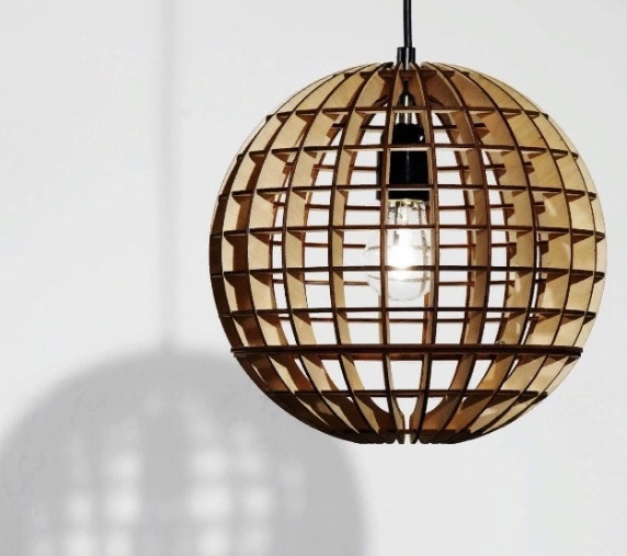 Laser Cut Ball Wooden Pendant Light Lamp preview