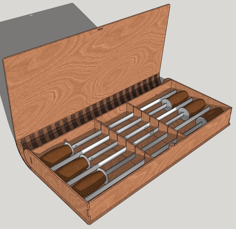 Laser Cut Bbq Skewers Case Wood Storage Box preview