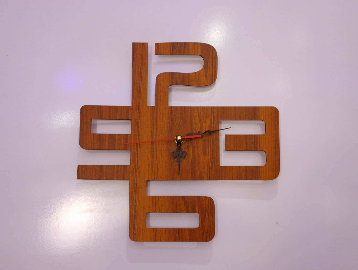 Laser Cut Big Numbers Wood Wall Clock preview