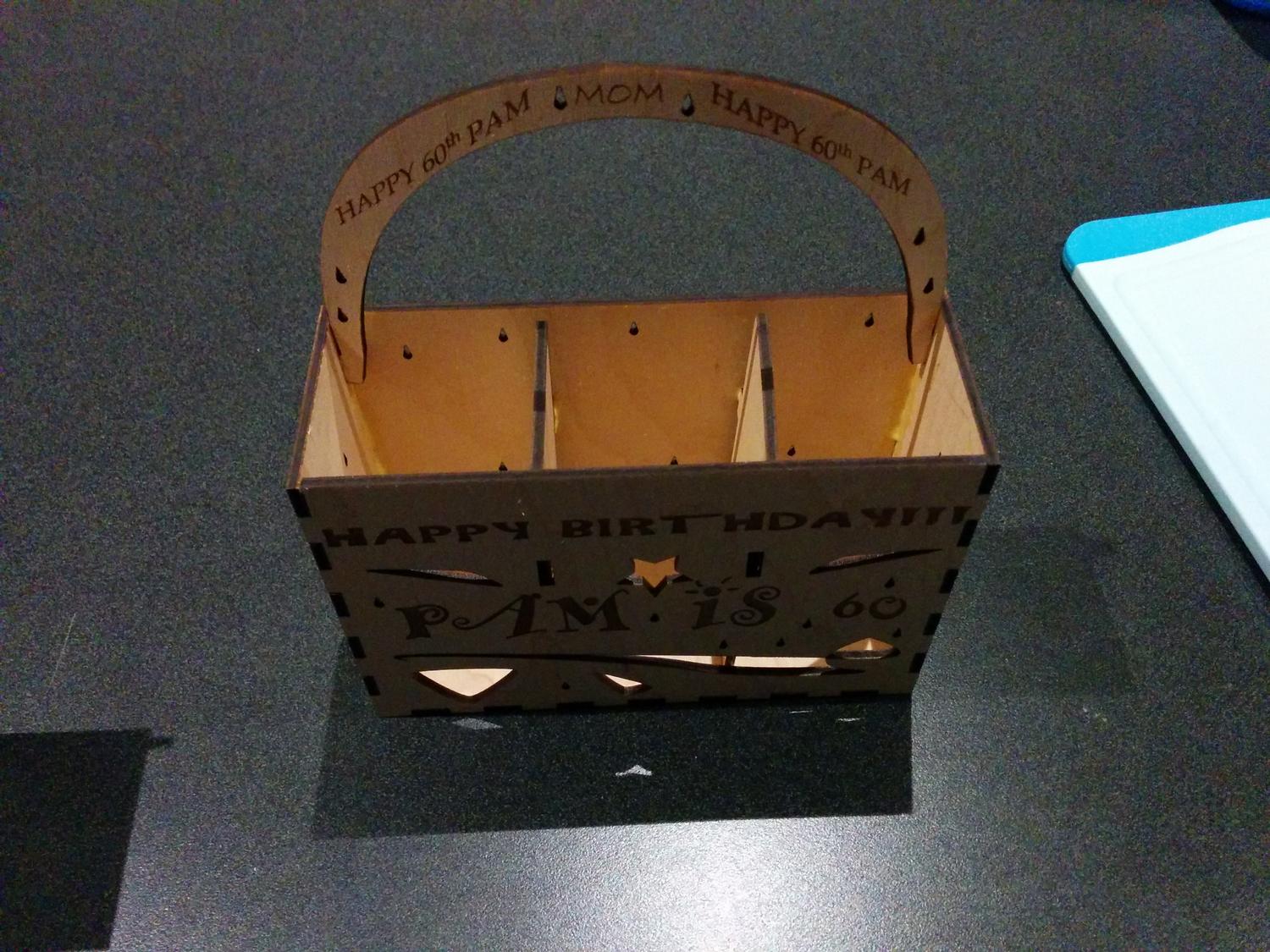 Laser Cut Birthday Box With Handle 3Mm Plywood preview