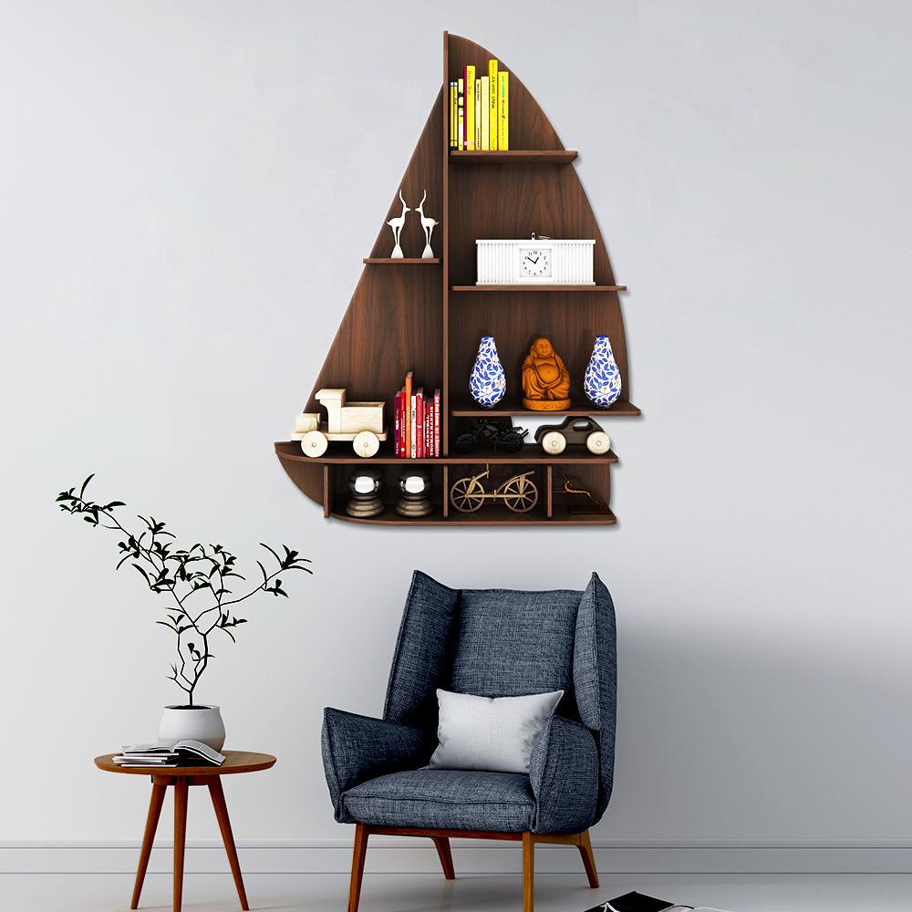Laser Cut Boat Shelf Home Decor Ship Wooden Wall Shelf preview