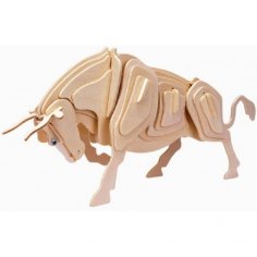 Laser Cut Bull Wooden Puzzle Dwg preview