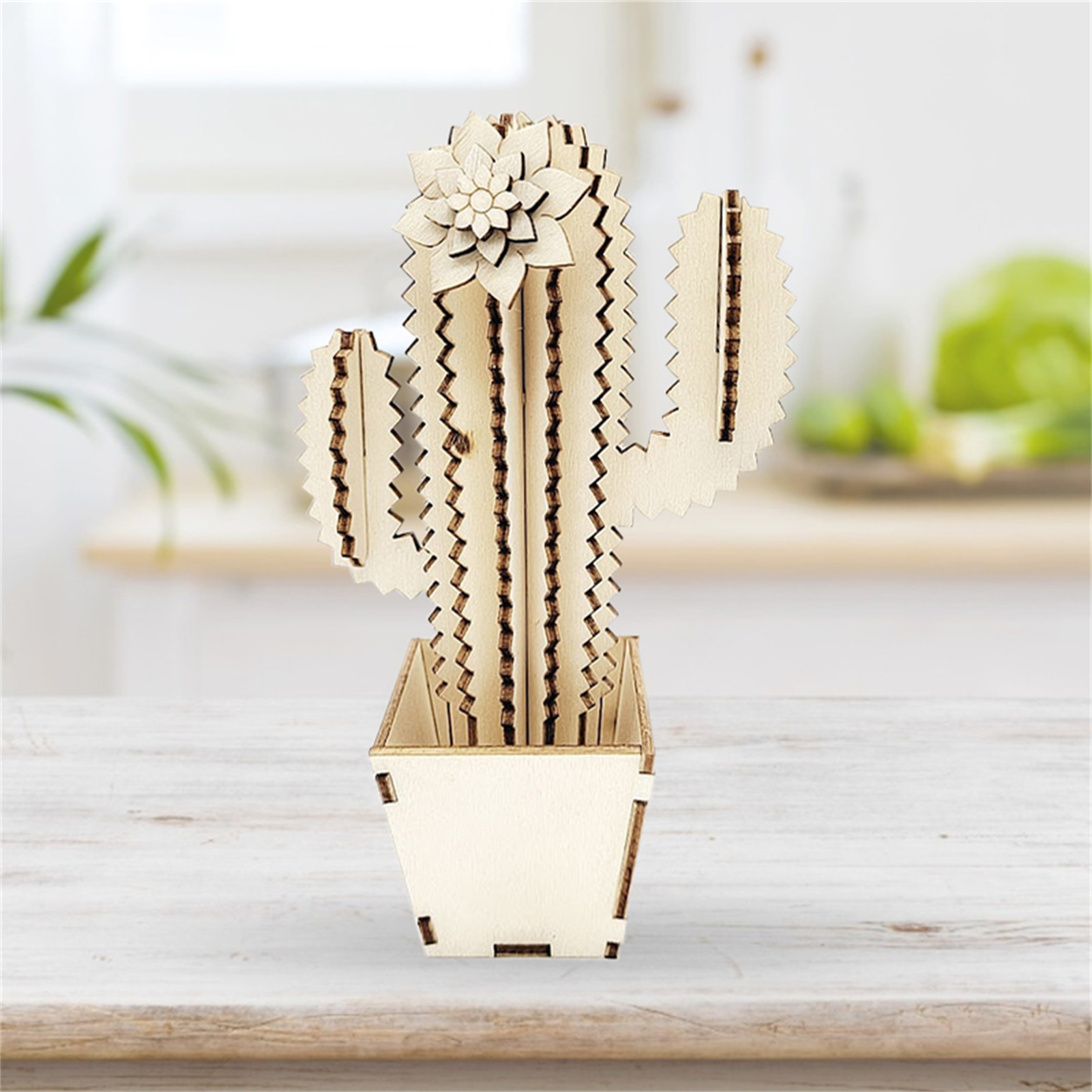 Laser Cut Cactus Wooden Puzzle preview