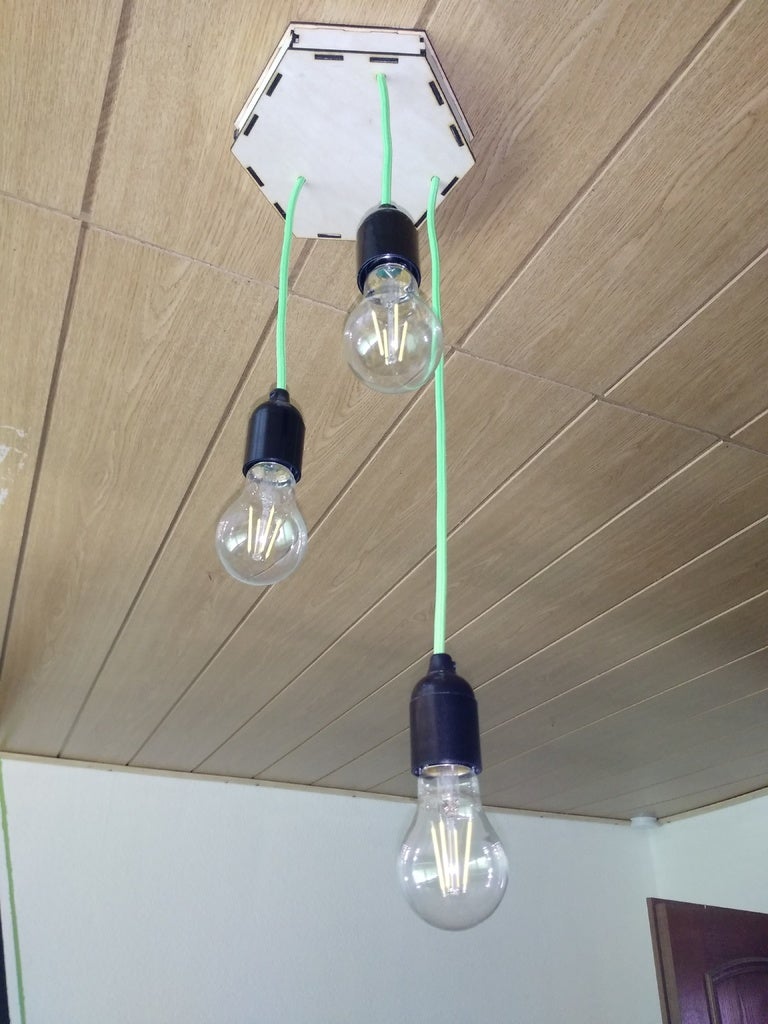 Laser Cut Ceiling Lamp 3Mm Plywood preview