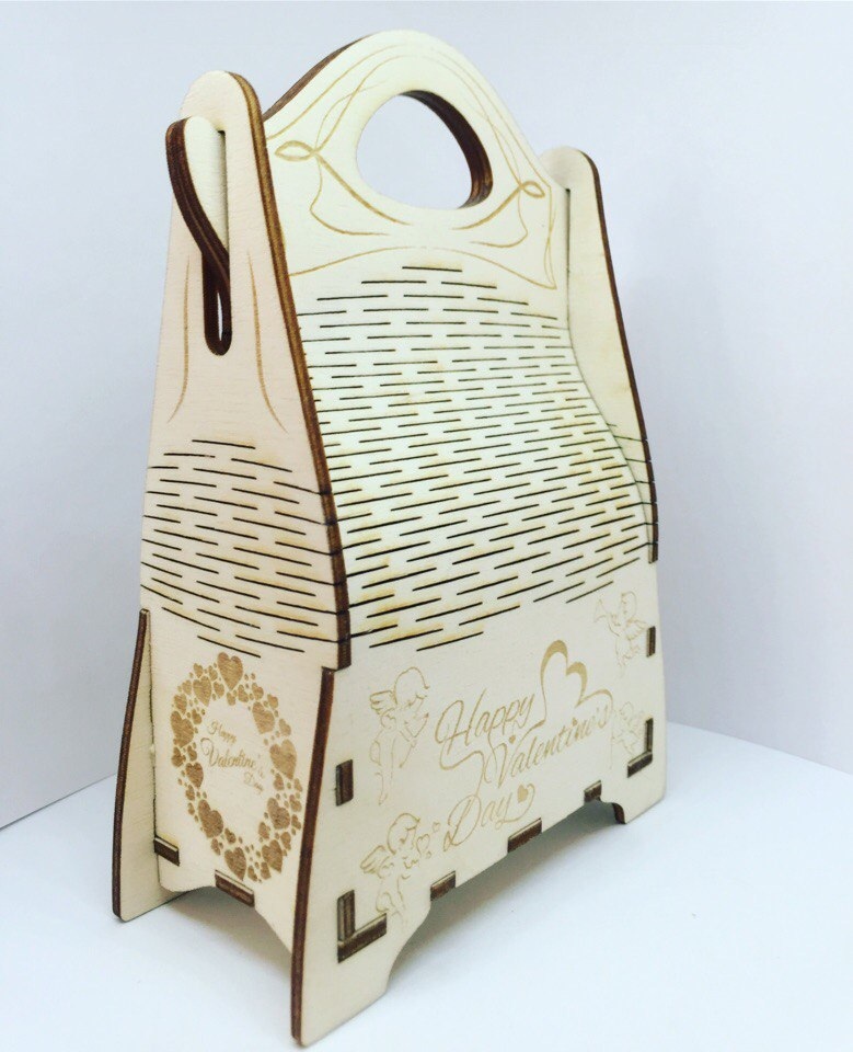 Laser Cut Champagne Gift Box Wooden Champagne Wine Bag preview