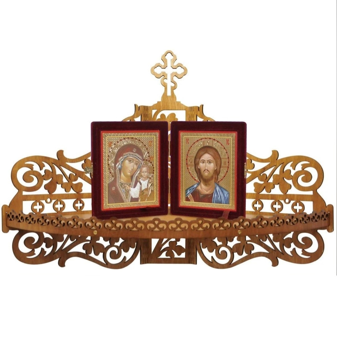 Laser Cut Christian Home Altar Wooden Shelf For Icons preview