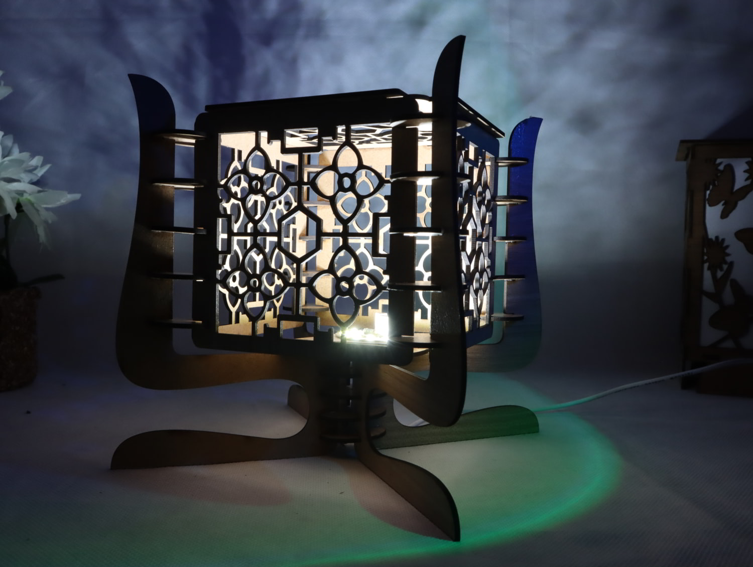 Laser Cut Contemporary Wooden Table Lamp 3mm preview