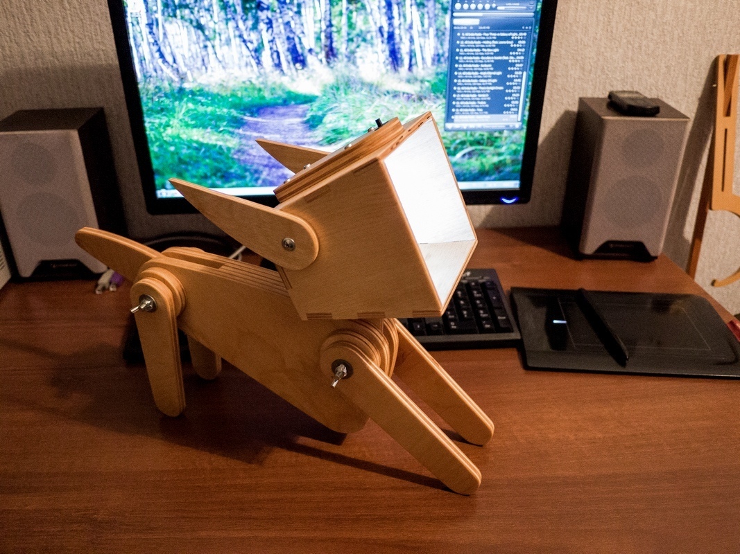 Laser Cut Cute Wooden Dog Adjustable Table Lamp lamps design preview
