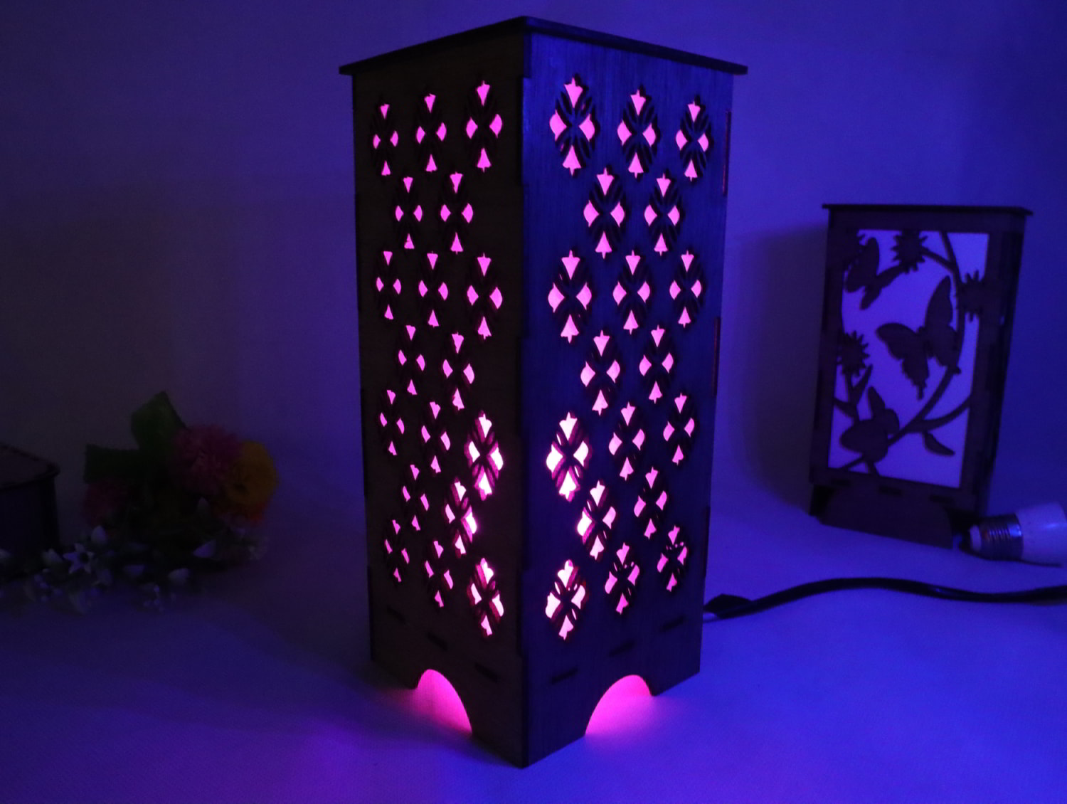 Laser Cut Decorative Wooden Night Lamp 3mm lamps design preview