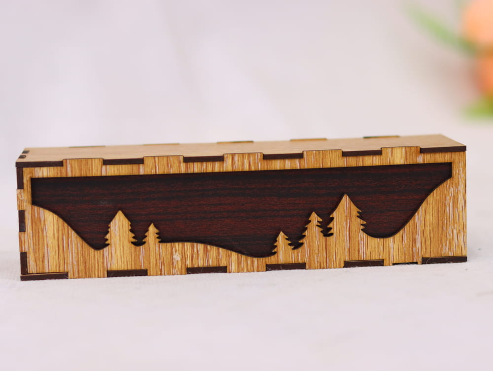 Laser Cut Decorative Wooden Pencil Box preview