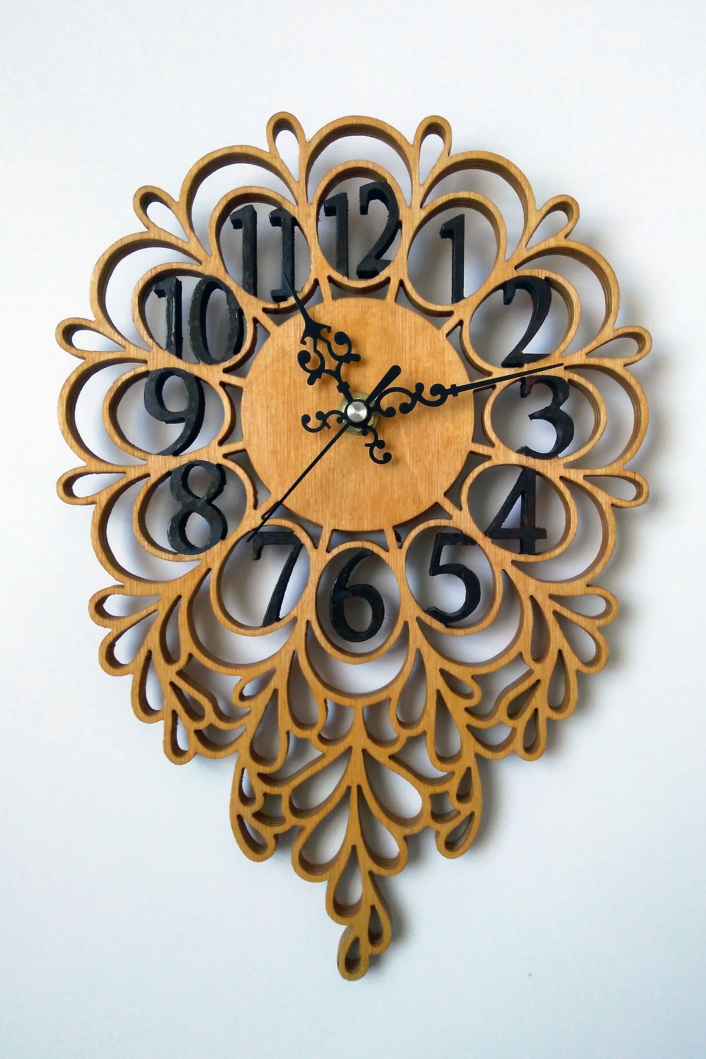 Laser Cut Decorative Wooden Wall Clock laser cut clocks design preview