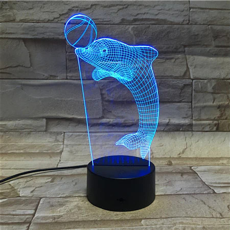 Laser Cut Dolphin Acrylic Lamp preview