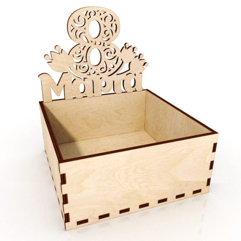 Wooden Gift Box Basket Women S Day preview - Cutgrove digital design