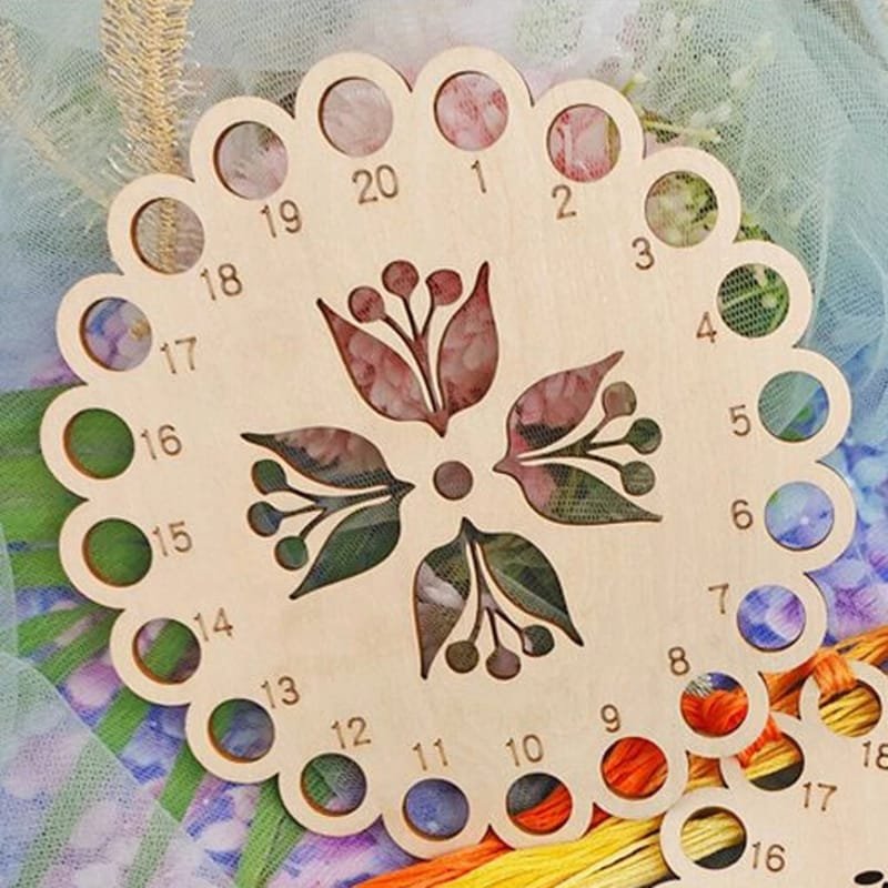 Wooden Thread Holder And Embroidery Floss Organizer Cross Stitch preview - Cutgrove digital design