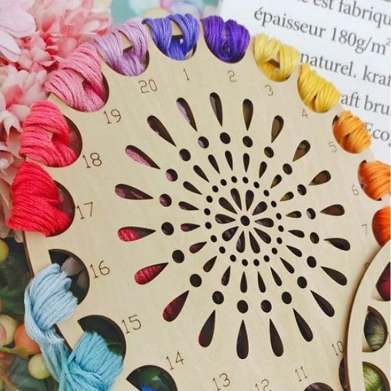 Wooden Thread Winding Plate Organizer Embroidery Sewing Accessory preview - Cutgrove digital design